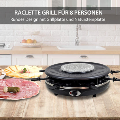 Syntrox Germany RAC-1350W-Waadt Raclette-Fondue-Heissstein für 8 P.