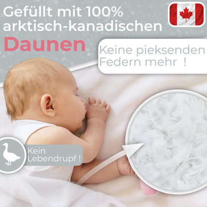 Luxus 100% Daunen Kinderwagendecke Babydecke 80x80cm - Ganzjahr