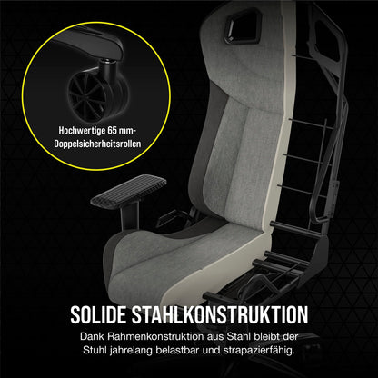 Corsair T3 RUSH Gaming Stuhl Stoffbezug Schwarz/Holzkohle