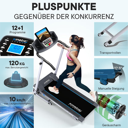 KINETIC SPORTS KST2700FX Klappbares Elektro-Laufband bis 10 km/h