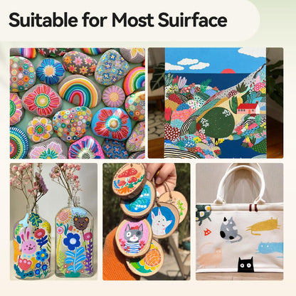 Arrtx Acrylstifte Marker Pinselspitze wasserfest - 90 Farben