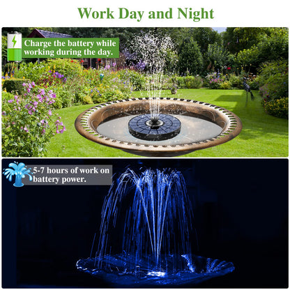 AISITIN Solar-Springbrunnen 5,5 W mit LED für Garten und Teich