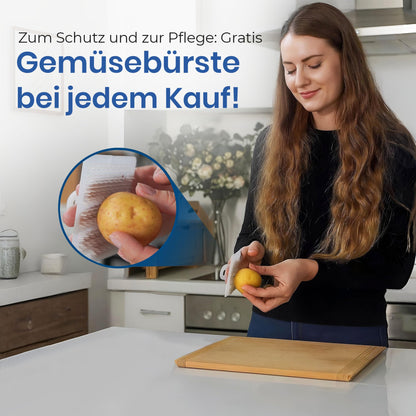 AH Kartoffel Aufbewahrungsbox 5er Set mit Zwiebeltopf & Gemüsebürste