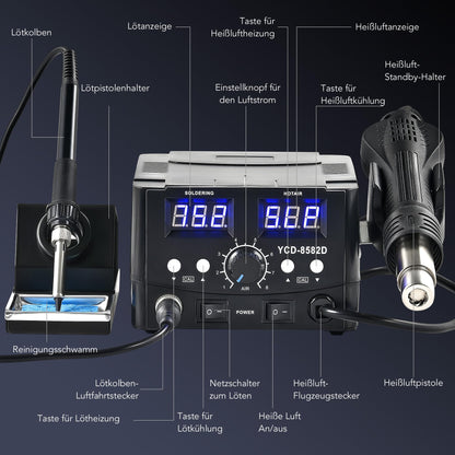 CREWORKS 2IN1 Heissluft Lötstation – SMD Entlötstation