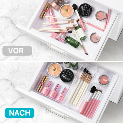 Vtopmart Schubladen Organizer Set, 44-teilig, 4 Grössen, transparent