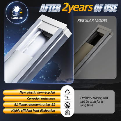 LASLUX LED Profil U-Form – Aluprofil 2m 19,7x10 mm