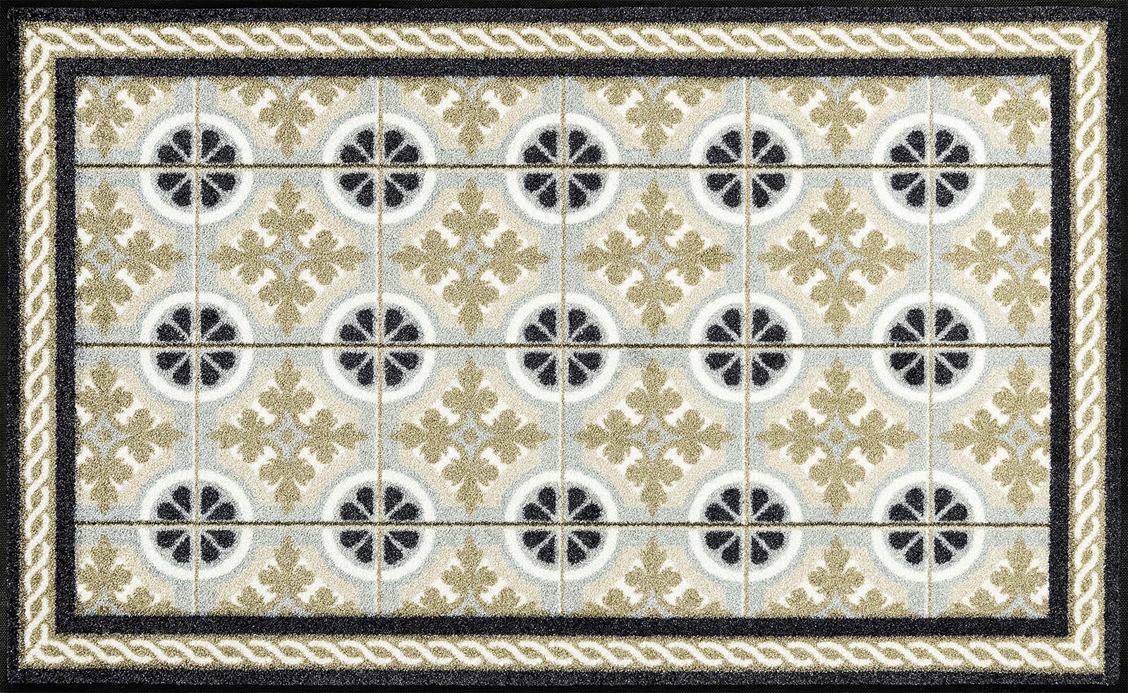 wash+dry Kitchen Tiles Fußmatte 75x120 cm – Indoor/Outdoor. Rechteckige Schmutzfangmatte mit Fliesenmuster für Innen- und Außenbereiche.