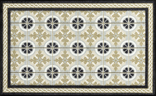 wash+dry Kitchen Tiles Fußmatte 75x120 cm – Indoor/Outdoor. Rechteckige Schmutzfangmatte mit Fliesenmuster für Innen- und Außenbereiche.
