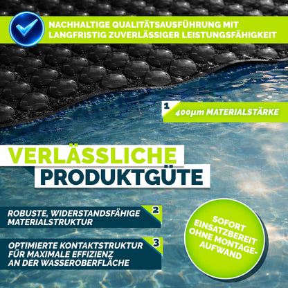tillvex Pool Solarplane 400 µm, rechteckig, 732 x 366 cm, zuschneidbar