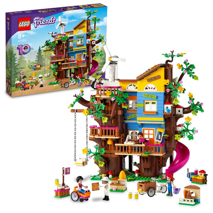 LEGO Friends Freundschaftsbaumhaus - Bausatz. Buntes Baumhaus mit mehreren Plattformen. Dient zum Bauen und Spielen mit LEGO Friends Minifiguren.
