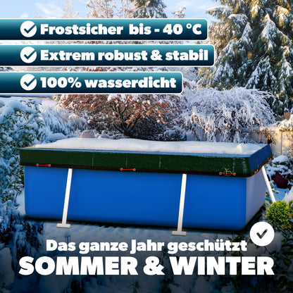 Poolomio 2in1 Pool Winterabdeckung - rechteckig 700x400 cm