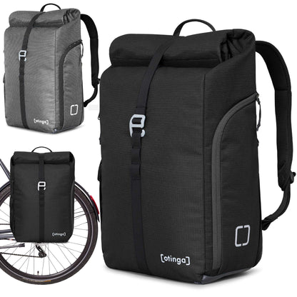 otinga Flip V3 Fahrradtasche Rucksack 34L für Gepäckträger: Konvertierbare 34L Tasche. Für Gepäckträger und als Rucksack nutzbar.