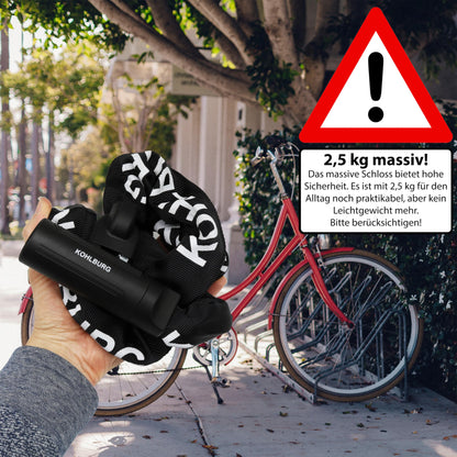 KOHLBURG Sicherheits-Kettenschloss 125cm 8.3mm – E-Bike Motorrad
