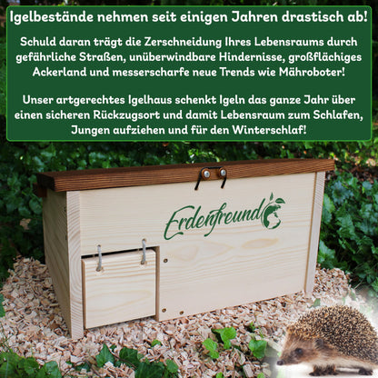 Erdenfreund® Igelhaus gross – Rattensicher, Labyrinth, Nisthaus