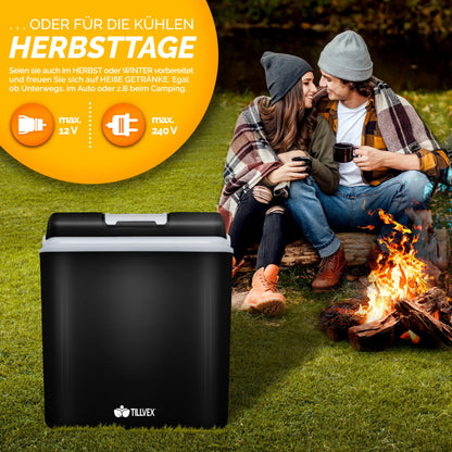 tillvex Kühlbox elektrisch 24L kühlt & wärmt – Anthrazit