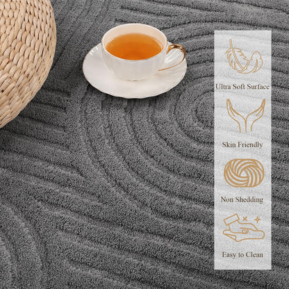 Enyhom Wohnzimmerteppich Kurzflor 160x230cm – Grau