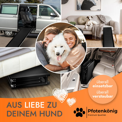 PFOTENKÖNIG PLATZWUNDER Hunderampe Auto - klappbar Leicht-Alu