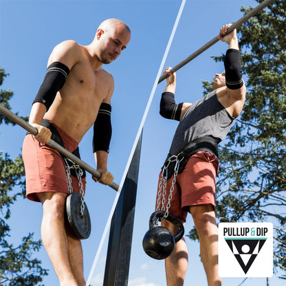 PULLUP & DIP Dip Gürtel mit Kette und 3 Karabinern, Gewichtsgürtel