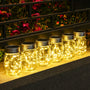 Solpex Solarlaterne Einmachglas mit 180 LED Lichterkette, 6er-Set, hängende Glaslaterne für Garten und Balkon