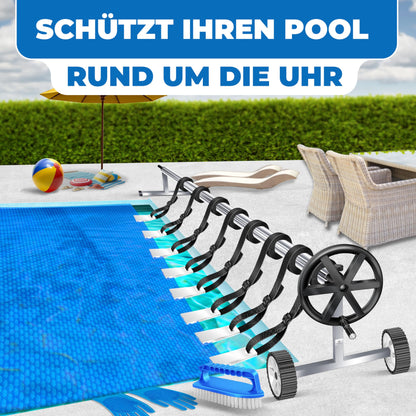 KESSER Pool Premium Aufrollsystem 3-5.7m – mit Rädern für Solarplane