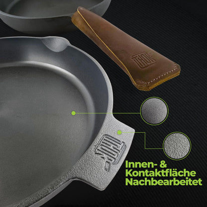 THOR Gusseisenpfanne Induktion 28cm - Geschliffene Oberfläche