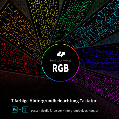 TechGear Slim USB Tastatur Kabel RGB Numerisch - Space Grey