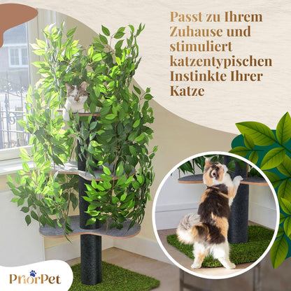 Kratzbaum Natur Patentierter Cat Tree – Gross, Blätter austauschbar