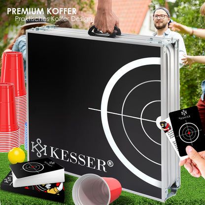 KESSER Beer Pong Tisch Set – Klappbar, höhenverstellbar, mit Kartenspiel