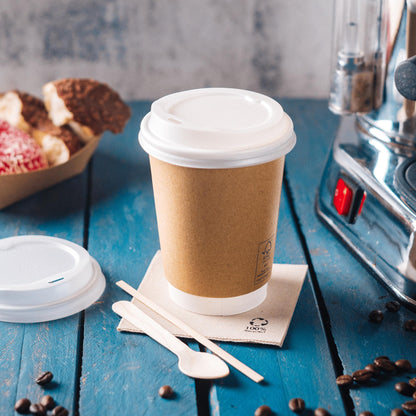 BIOZOYG Coffee To Go Deckel Ø 80mm CPLA Biokunststoff Weiss