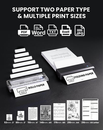 vretti P83 Mobiler Thermodrucker A4 mit Bluetooth und USB-C