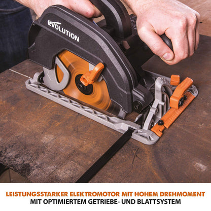 Evolution R185CCSX Handkreissäge inkl. Führungsschiene