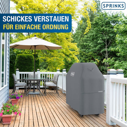 SPRINKS Grillabdeckung wetterfest, Oxford 600D, 147x61x122 cm, Grau