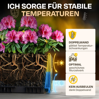 Ondis24 Vulkan Pflanzkübel 100 cm mit Wasserspeicher anthrazit
