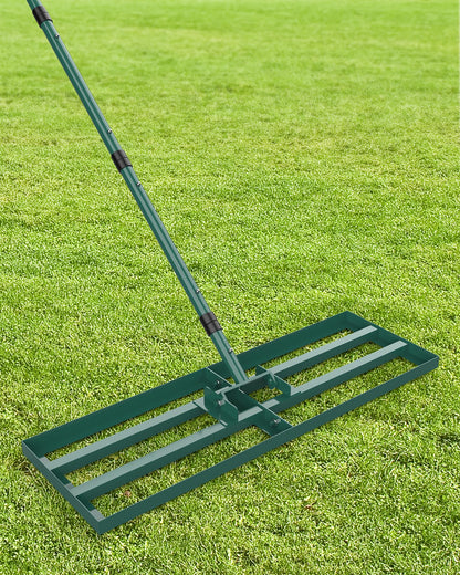 TITECK Rasenrechen Nivellierrechen 76x25 cm mit 198 cm Stiel