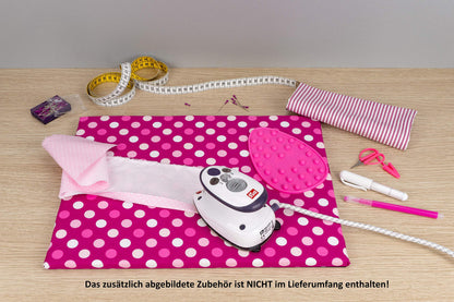 Prym Mini Dampfbügeleisen Set mit SEMPLIX Silikonablage, Pinky
