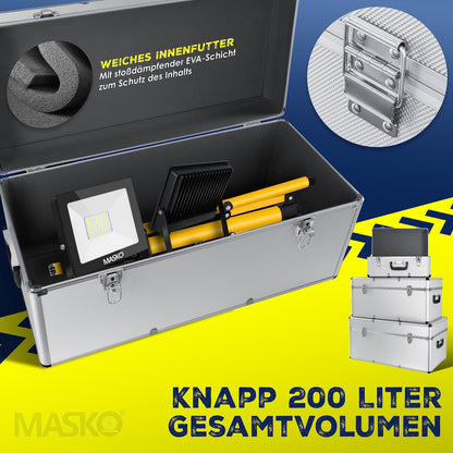 Masko 3er Set Alu Boxen – Transport-, Werkzeug- & Lagerkisten