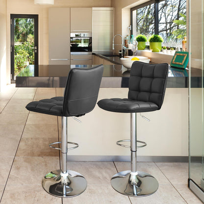 Yaheetech 2er Set drehbar Kunstleder Barhocker - Schwarz