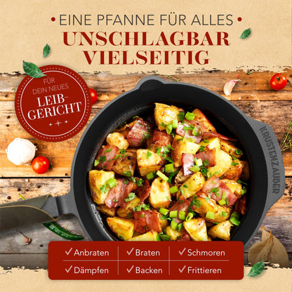 KRUSTENZAUBER Gusseisenpfanne Induktion geschliffen - 28cm
