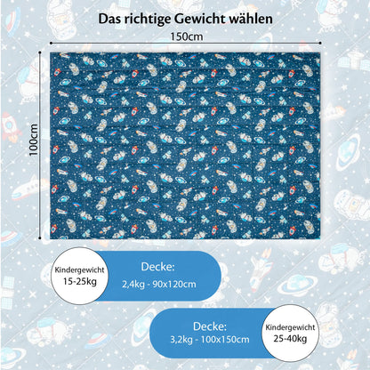 Ella Gewichtsdecke Kinder 3,2 kg 100x150 cm - Space