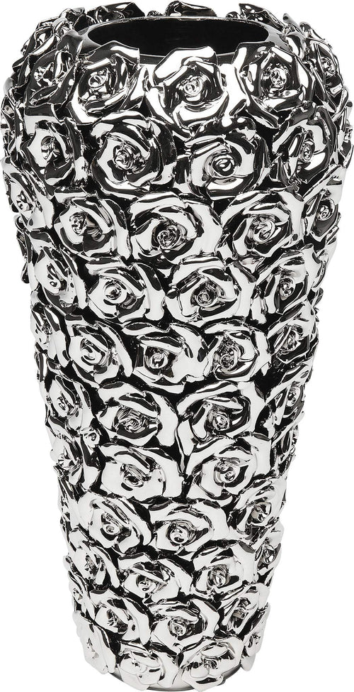 Kare Design Vase Rose Silber Steingut Vintage Dekorationsvase: Rosasilberne Steingutvase Vintage. Für Blumenarrangements oder als Zierobjekt.