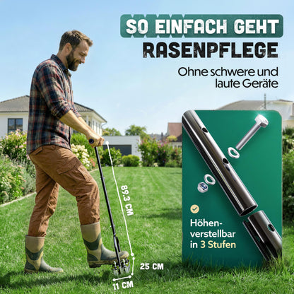 RASENKÖNIG Rasenlüfter Pro | Manueller Rasenbelüfter mit T-Griff