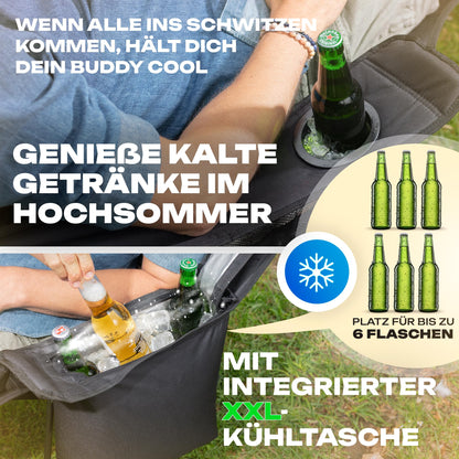 Faltbuddy Campingstuhl 2in1 faltbar mit Liegefunktion, bis 180 kg
