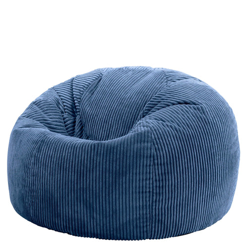 Icon Kingston Sitzsack Cord Denimblau für Erwachsene – inkl. Füllung. Formloses, anpassungsfähiges Sitzmöbel zur Entspannung.
