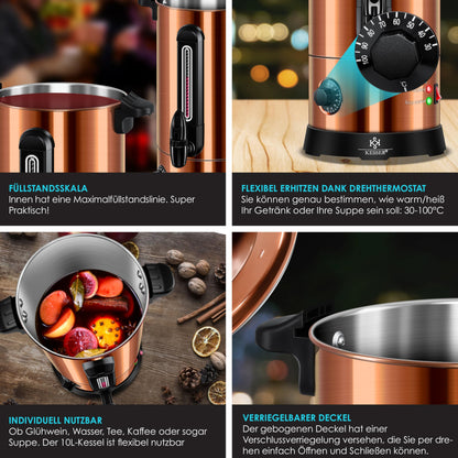 KESSER Glühweinkessel 10L Glühweinautomat - Edelstahl