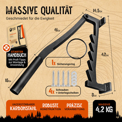 BearClaw Holzspalter Manuell - Anzündholz zur Wandmontage