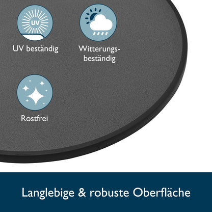 Beautissu Sylt Stehtisch Klappbar – 80cm Rund Anthrazit Outdoor