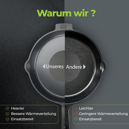 THOR Gusseisenpfanne Induktion 28cm - Geschliffene Oberfläche