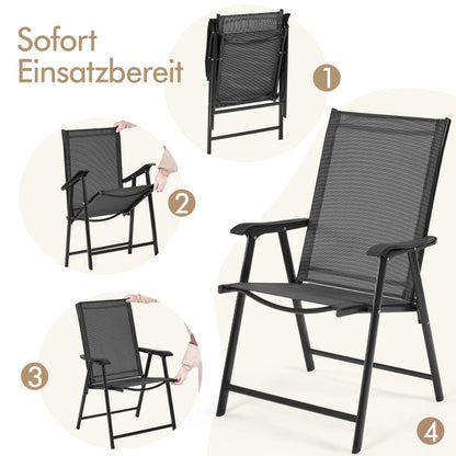 Yaheetech Gartenstühle 2er Set, klappbare Hochlehner bis 150 kg