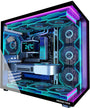 MUSETEX Y6 PC Gehäuse ATX Mid Tower mit 7 ARGB-Lüftern, schwarz, Sichtfenster aus gehärtetem Glas
