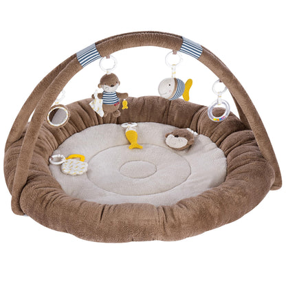 Fehn 3-D-Activity-Nest Otter Spielbogen mit 7 abnehmbaren Spielzeugen, gepolsterter Rand